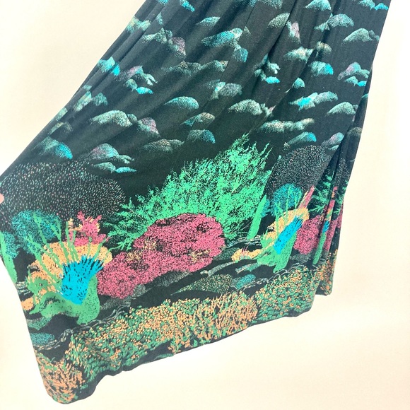 Anthropologie Maxi Dress Plenty Tracy Reece Maore Whimsical Landscape Print - Picture 7 of 7